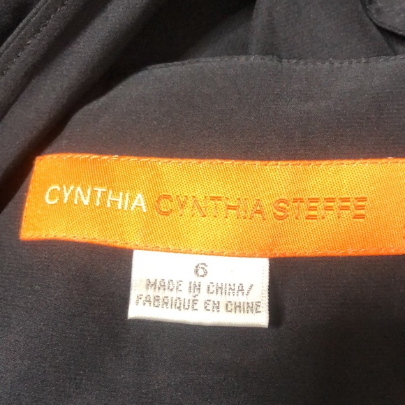 Cynthia Cynthia Steffe Black Tie Neck Silk Cocktail Dress Size 6 - Picture 14 of 15